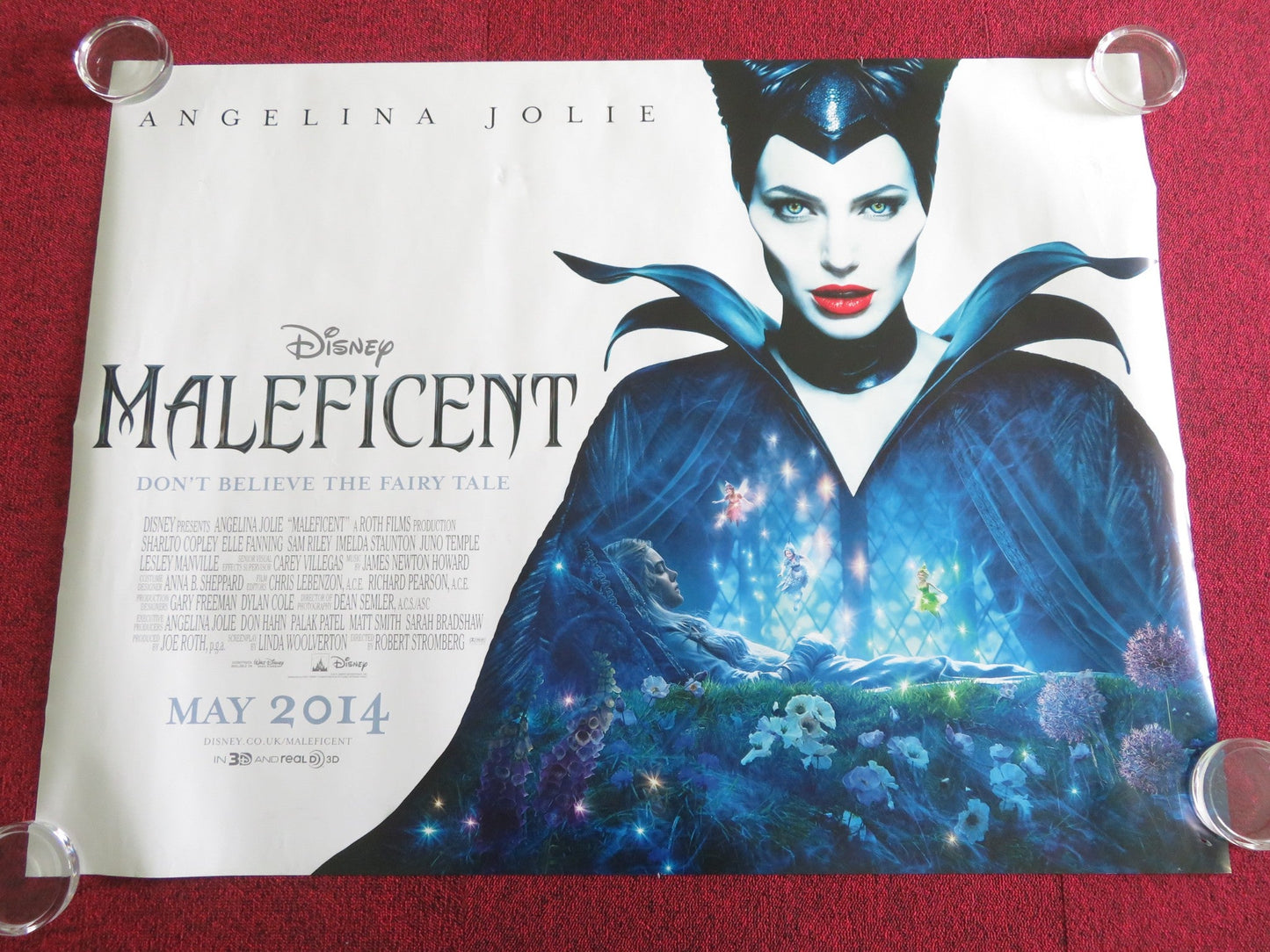 MALEFICENT UK QUAD ROLLED POSTER DISNEY ANGELINA JOLIE ELLE FANNING 2014 Rendezvous Cinema Movie posters