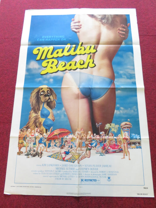 MALIBU BEACH FOLDED US ONE SHEET POSTER KIM LANKFORD JAMES DAUGHTON 1978 Rendezvous Cinema Movie posters