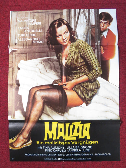 MALICIOUS GERMAN A1 POSTER FOLDED LAURA ANTONELLI TURI FERRO 1973 Rendezvous Cinema Movie posters