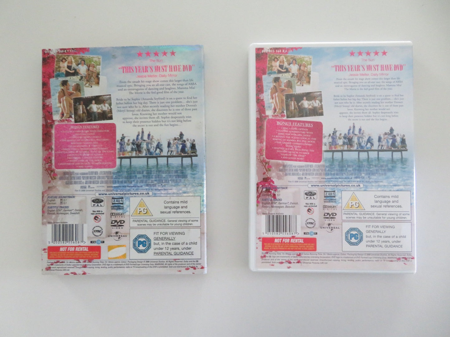 MAMMA MIA! (DVD) AMANDA SEYFRIED COLIN FIRTH 2008 REGION 2 Movie posters