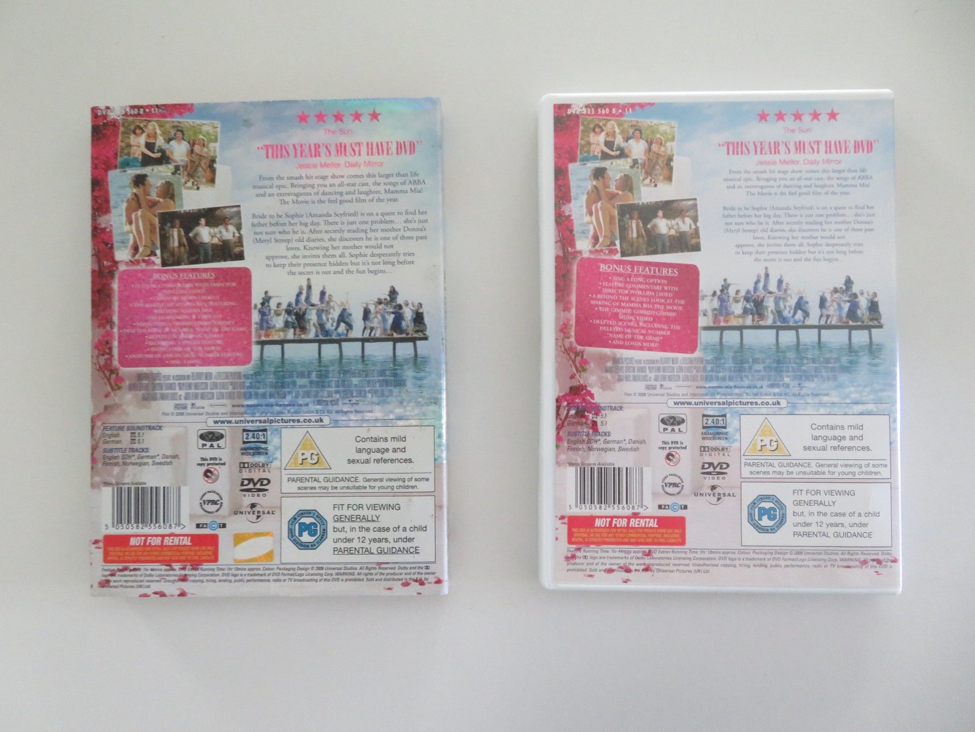 MAMMA MIA! (DVD) AMANDA SEYFRIED COLIN FIRTH 2008 REGION 2 Movie posters