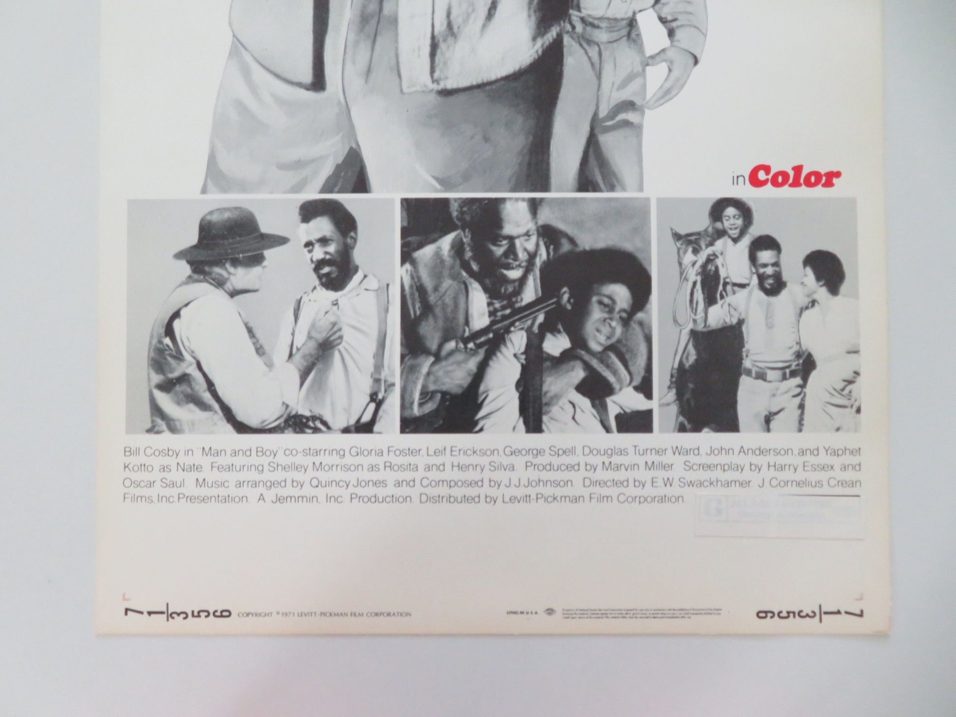 Man and Boy US Insert Poster Bill Cosby Gloria Foster 1971 Movie posters