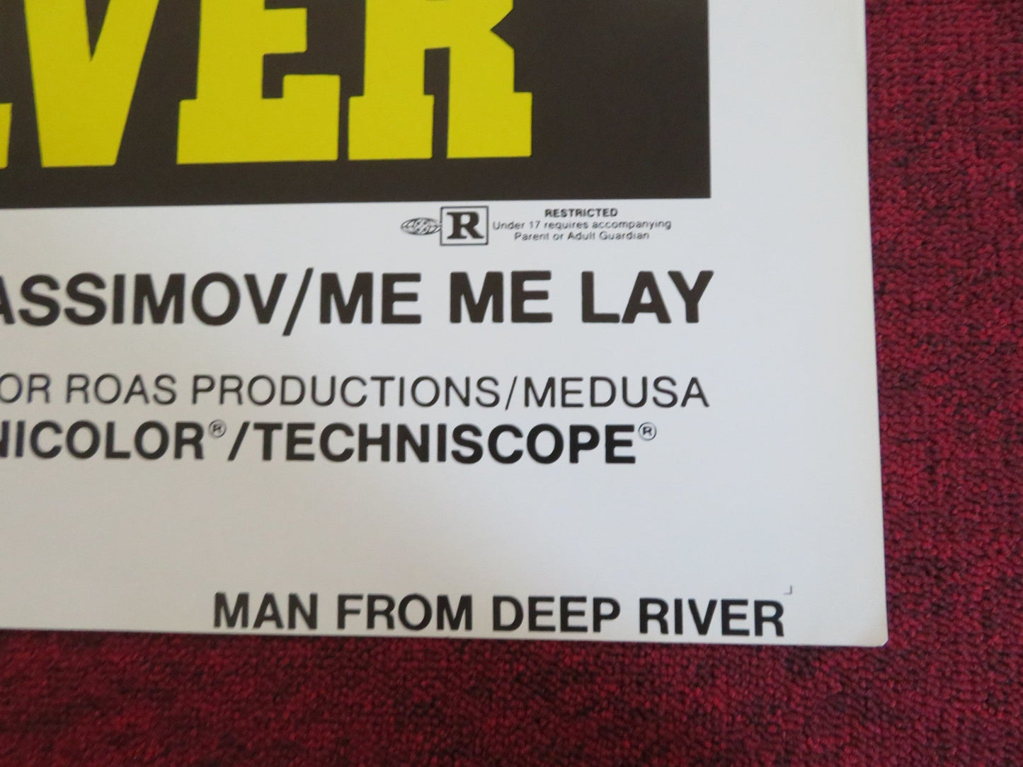 MAN FROM DEEP RIVER - B US TRI FOLDED ONE SHEET ROLLED POSTER IVAN RASSIMOV 1972 Rendezvous Cinema Movie posters