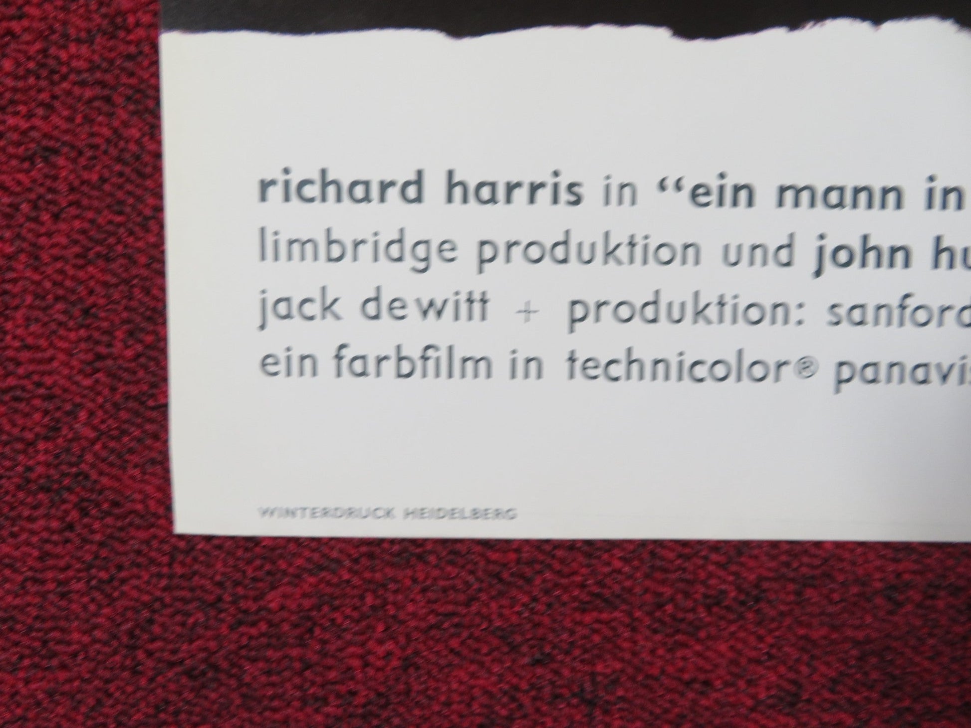 MAN IN THE WILDERNESS GERMAN A1 POSTER FOLDED RICHARD HARRIS JOHN HUSTON 1972 Rendezvous Cinema Movie posters