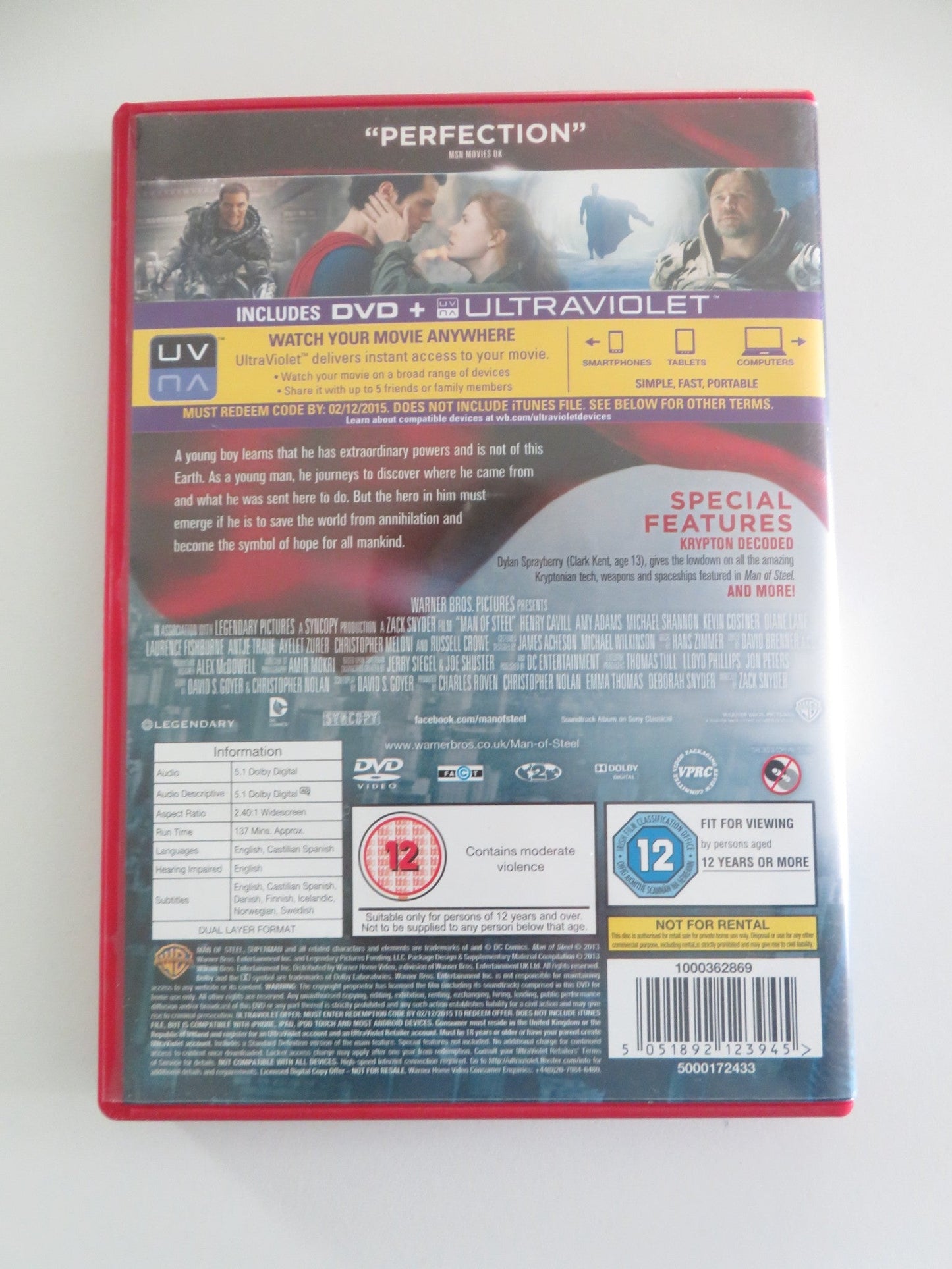 Man of Steel (DVD) DC Henry Cavill Amy Adams 2013 Region 2 Movie posters