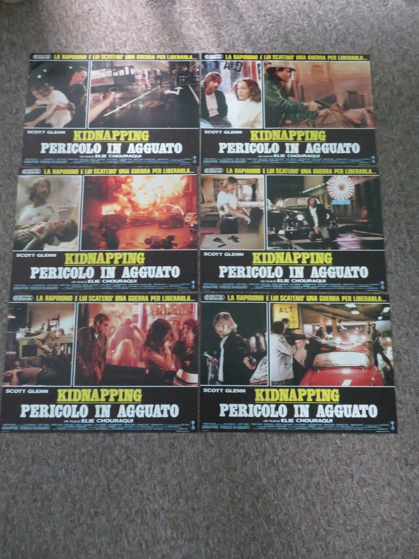 MAN ON FIRE ITALIAN FOTOBUSTA POSTERS LOT OF 6 SCOTT GLENN JADE MALLE 1987 Movie posters