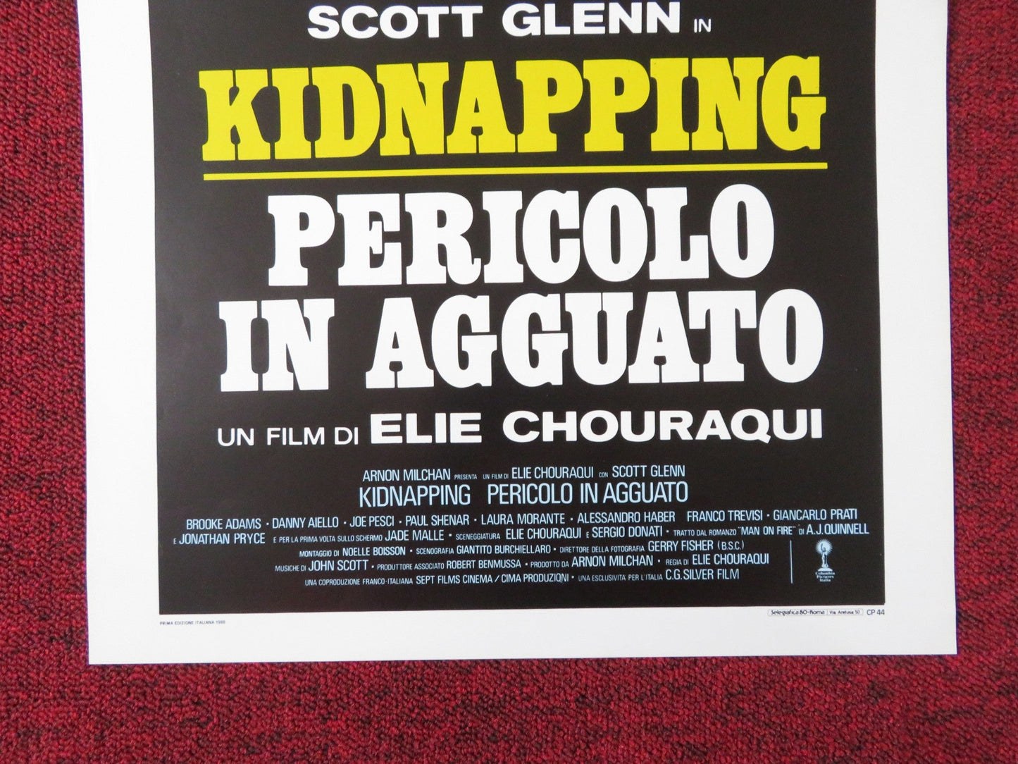 MAN ON FIRE ITALIAN LOCANDINA POSTER SCOTT GLENN JADE MALLE 1988 Rendezvous Cinema Movie posters