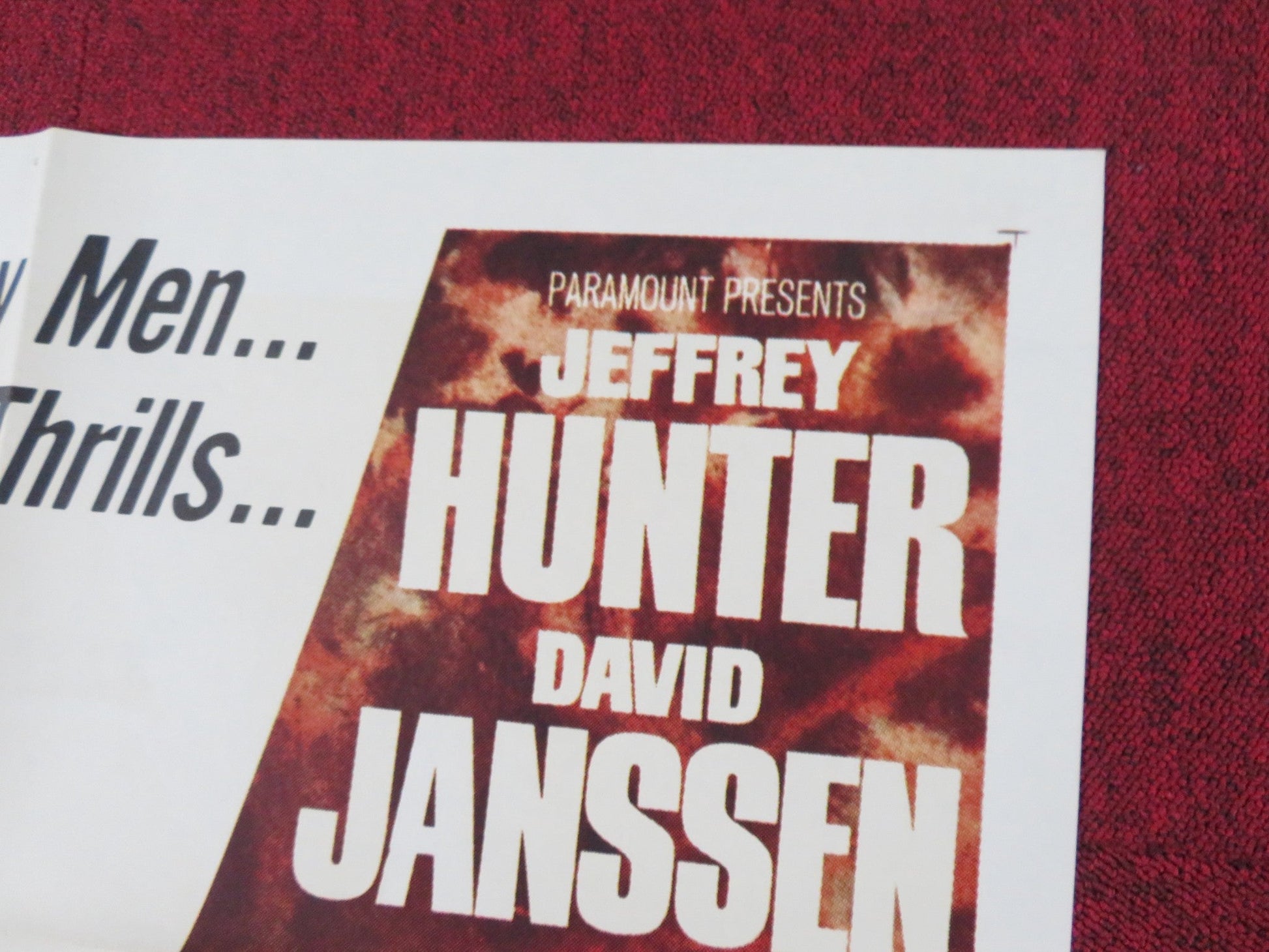 MAN - TRAP FOLDED US ONE SHEET POSTER JEFFREY HUNTER DAVID JANSSEN 1961 Rendezvous Cinema Movie posters