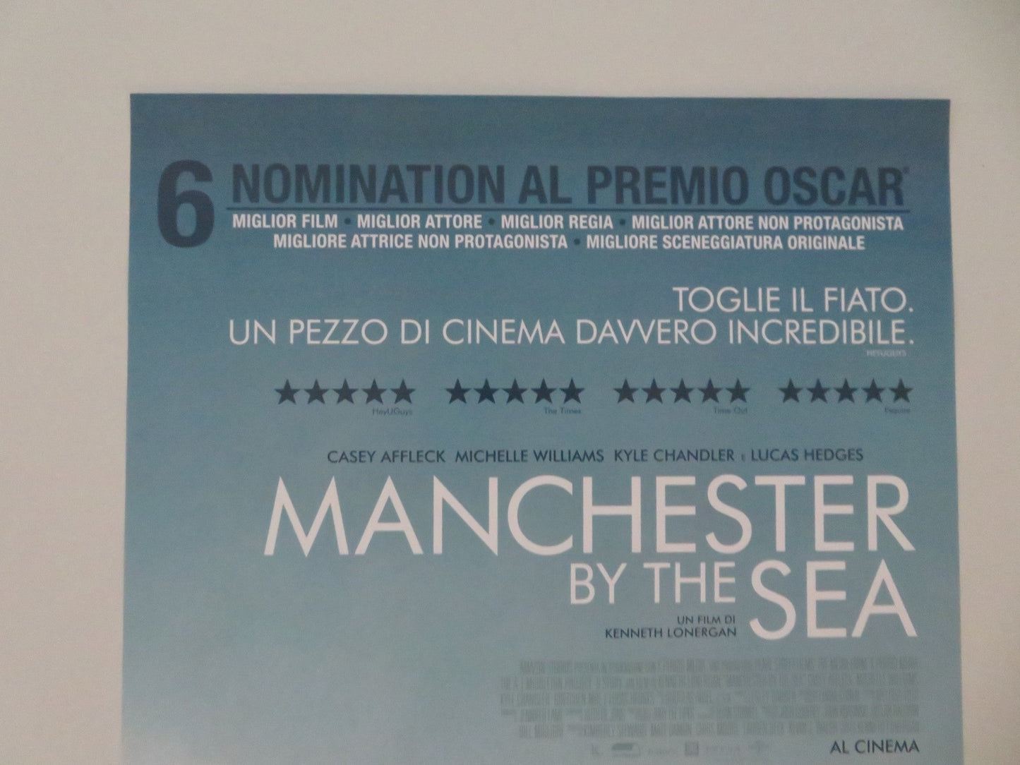 MANCHESTER BY THE SEA ITALIAN LOCANDINA POSTER CASEY AFFLECK WILLIAMS 2016 Movie posters