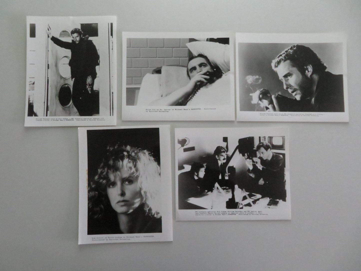 Manhunter MOVIE STILL PHOTO LOT OF 5 WILLIAM PETERSON BRIAN COX 1986 Movie posters