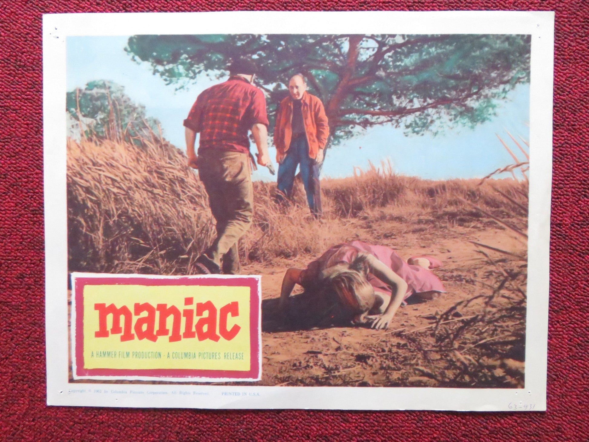 MANIAC US LOBBY CARD FULL SET HAMMER KERWIN MATHEWS NADIA GRAY 1962 Rendezvous Cinema Movie posters