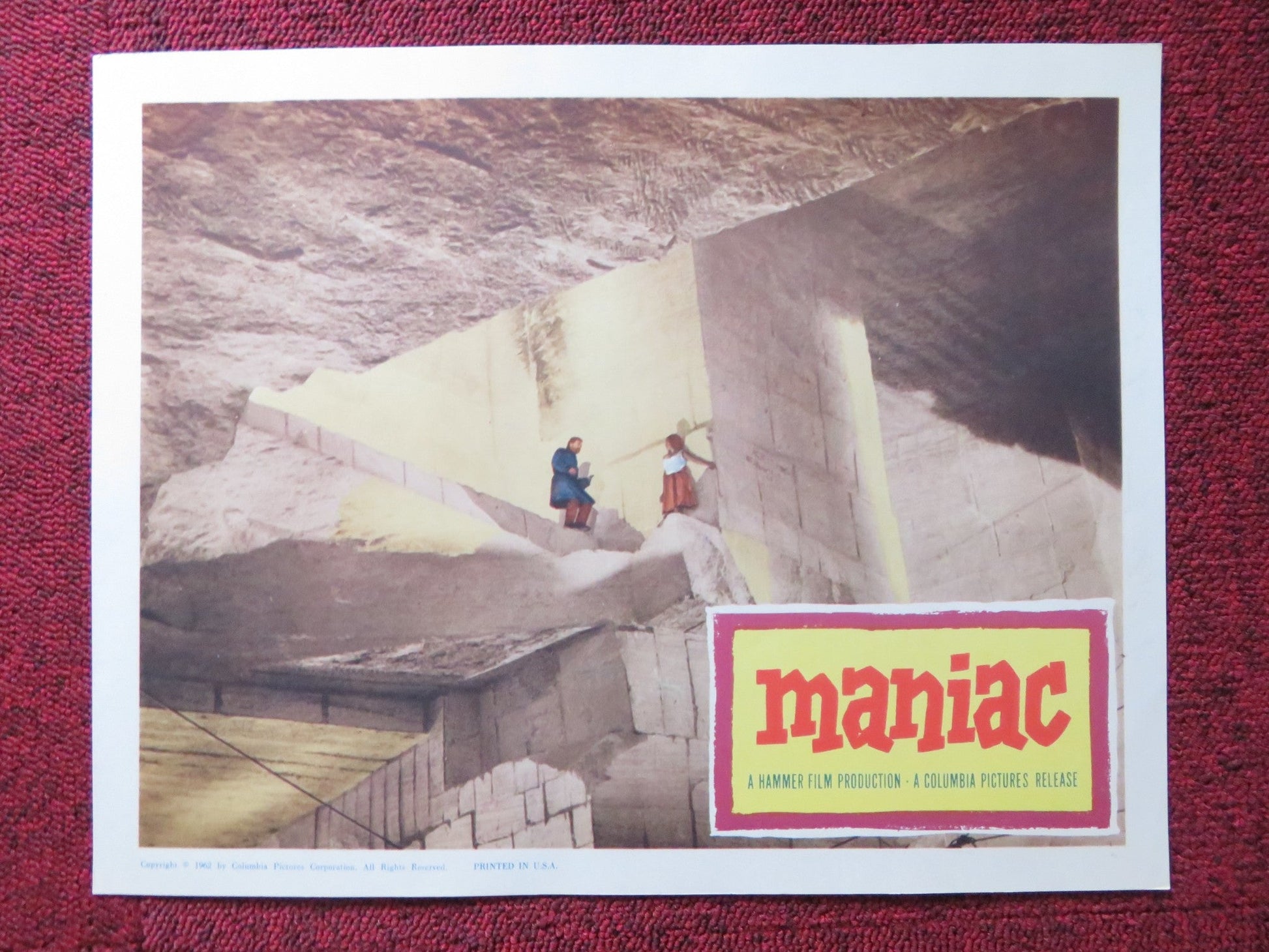 MANIAC US LOBBY CARD FULL SET HAMMER KERWIN MATHEWS NADIA GRAY 1962 Rendezvous Cinema Movie posters