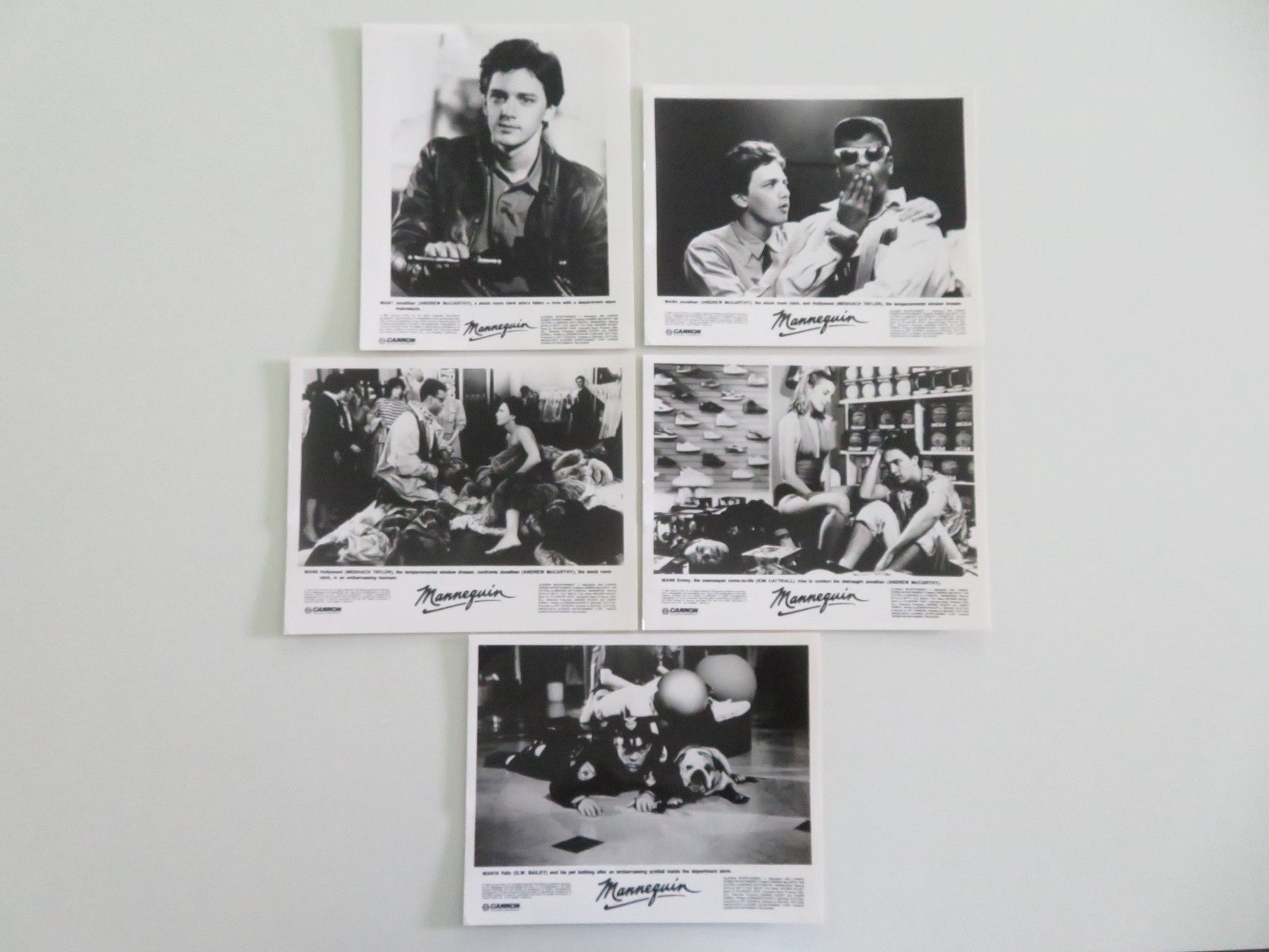 MANNEQUIN MOVIE STILL PHOTO LOT OF 5 ANDREW MCCARTHY KIM CATTRALL 1987 Movie posters