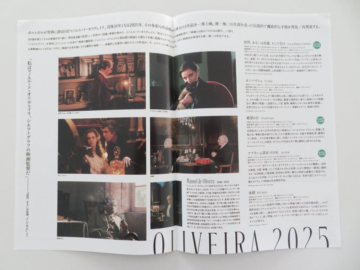 MANOEL DE OLIVEIRA MOVIE COLLECTION - B JAPANESE CHIRASHI (B5) POSTER OGIER 2025 Movie posters