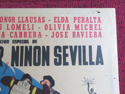 MARATON DE BAILE FOLDED MEXICAN SHEET POSTER POMPIN IGLESIAS LEONAR LLAUSAS 1958 Rendezvous Cinema Movie posters