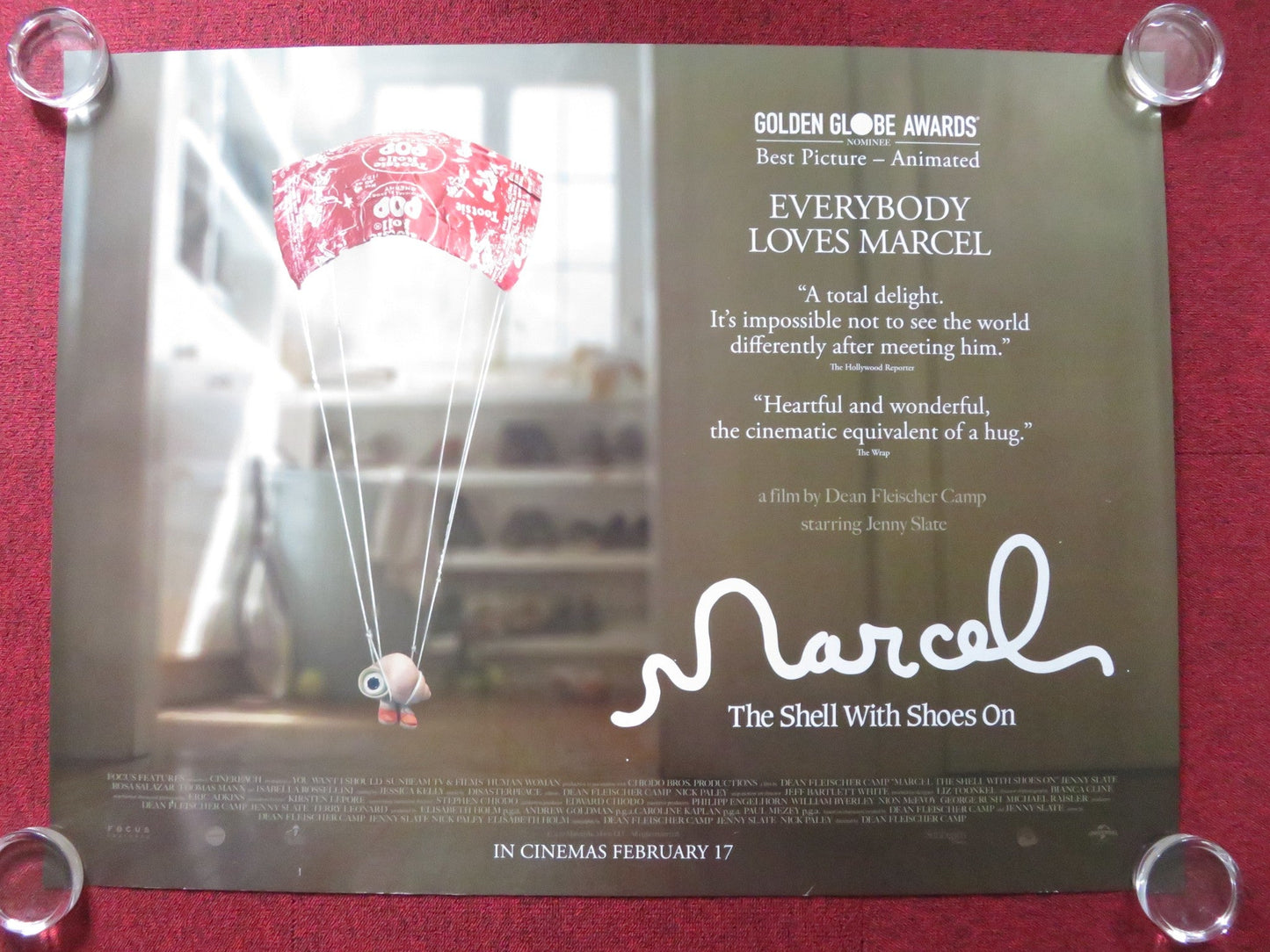 MARCEL THE SHELL WITH SHOES ON UK QUAD ROLLED POSTER JENNY SLATE 2021 Rendezvous Cinema Movie posters