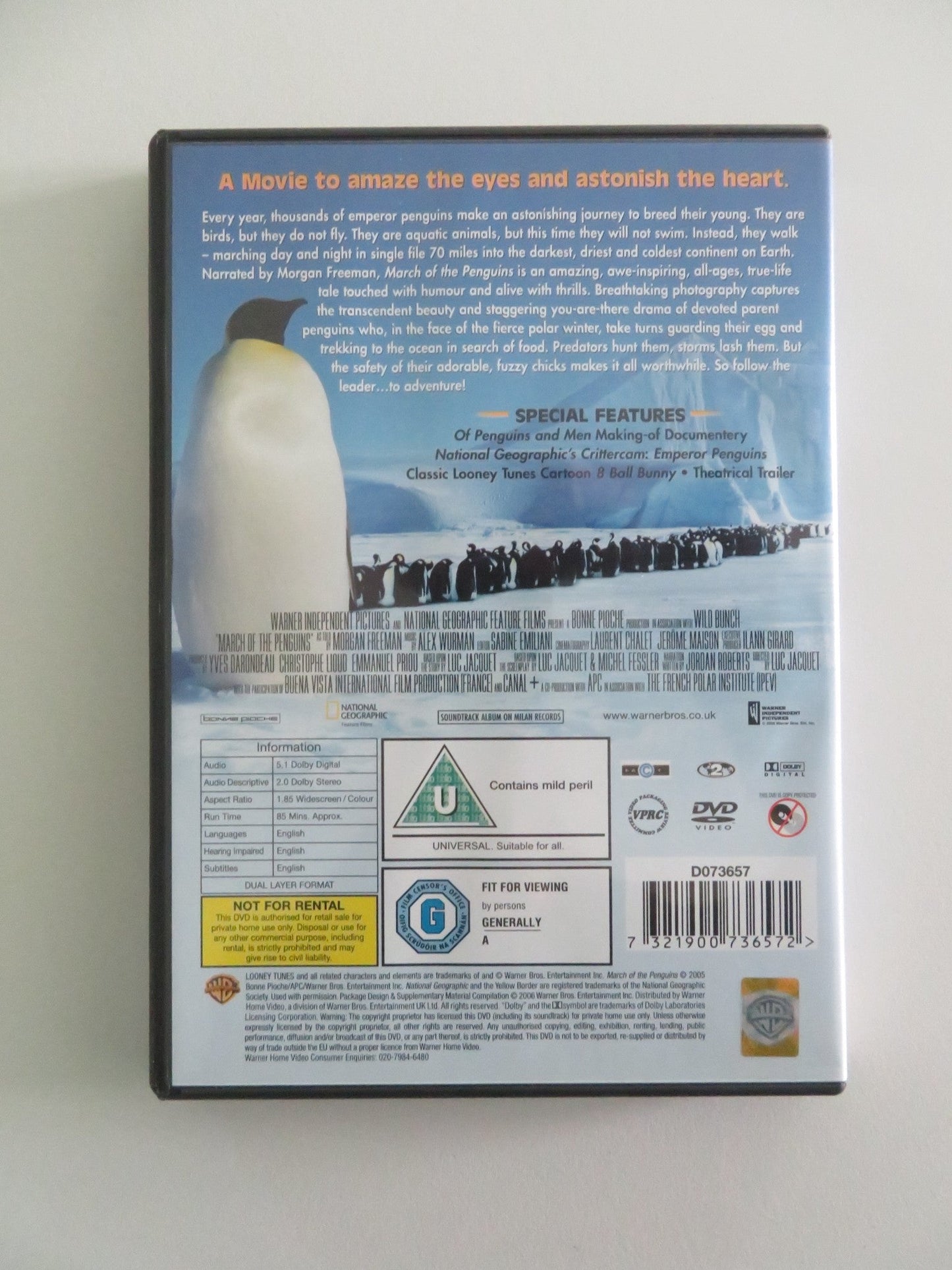 MARCH OF THE PENGUINS (DVD) MORGAN FREEMAN 2005 REGION 2 Rendezvous Cinema Movie posters