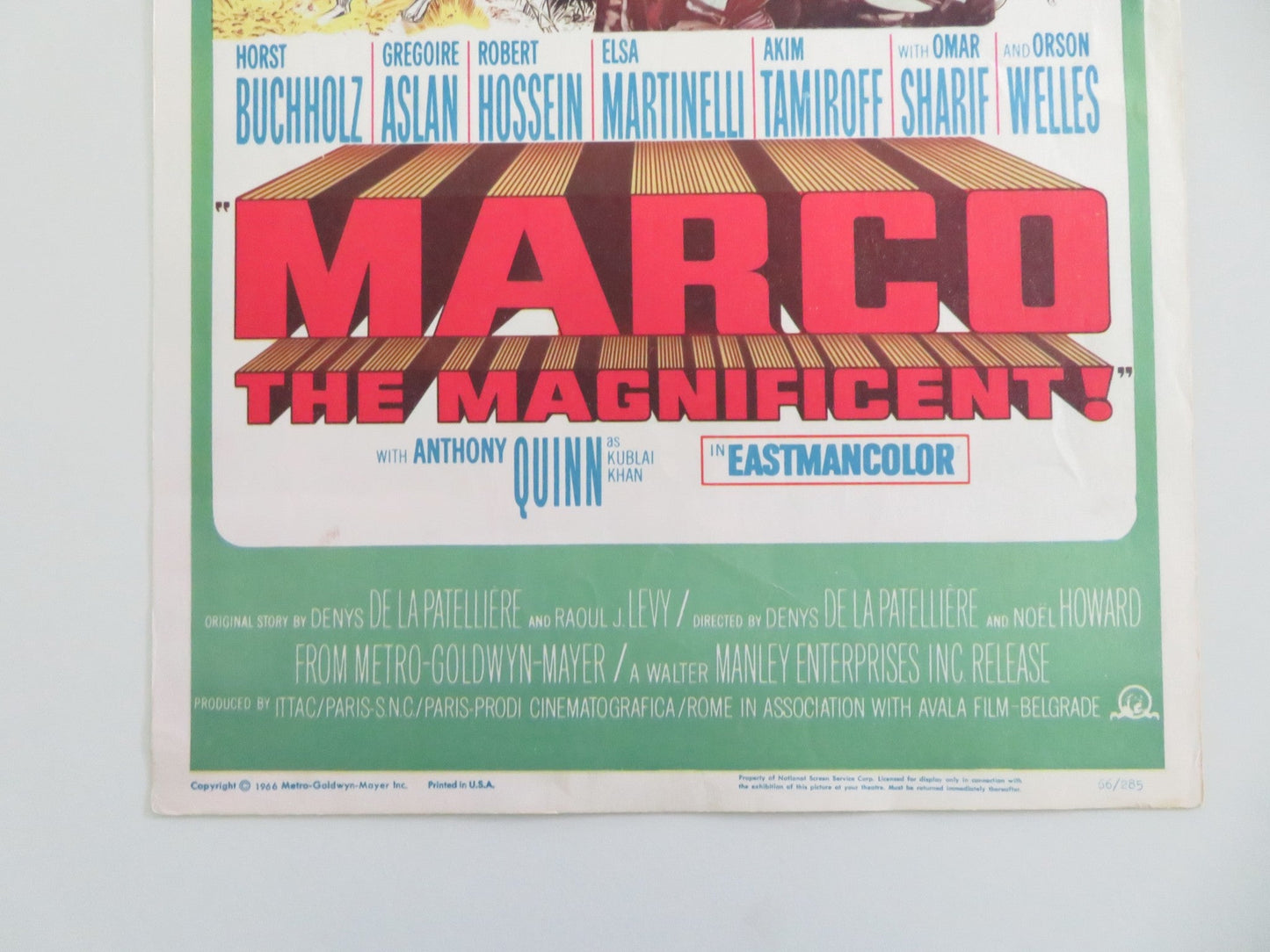 MARCO THE MAGNIFICENT US INSERT POSTER HORST BUCHHOLZ GREGOIRE ASLAN 1966 Movie posters