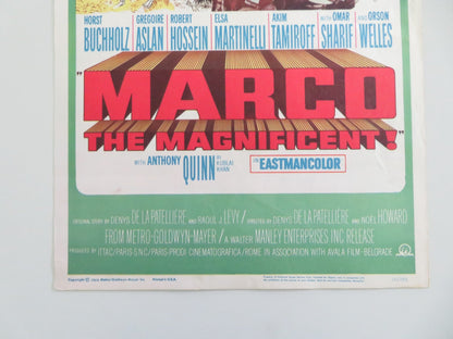 MARCO THE MAGNIFICENT US INSERT POSTER HORST BUCHHOLZ GREGOIRE ASLAN 1966 Movie posters