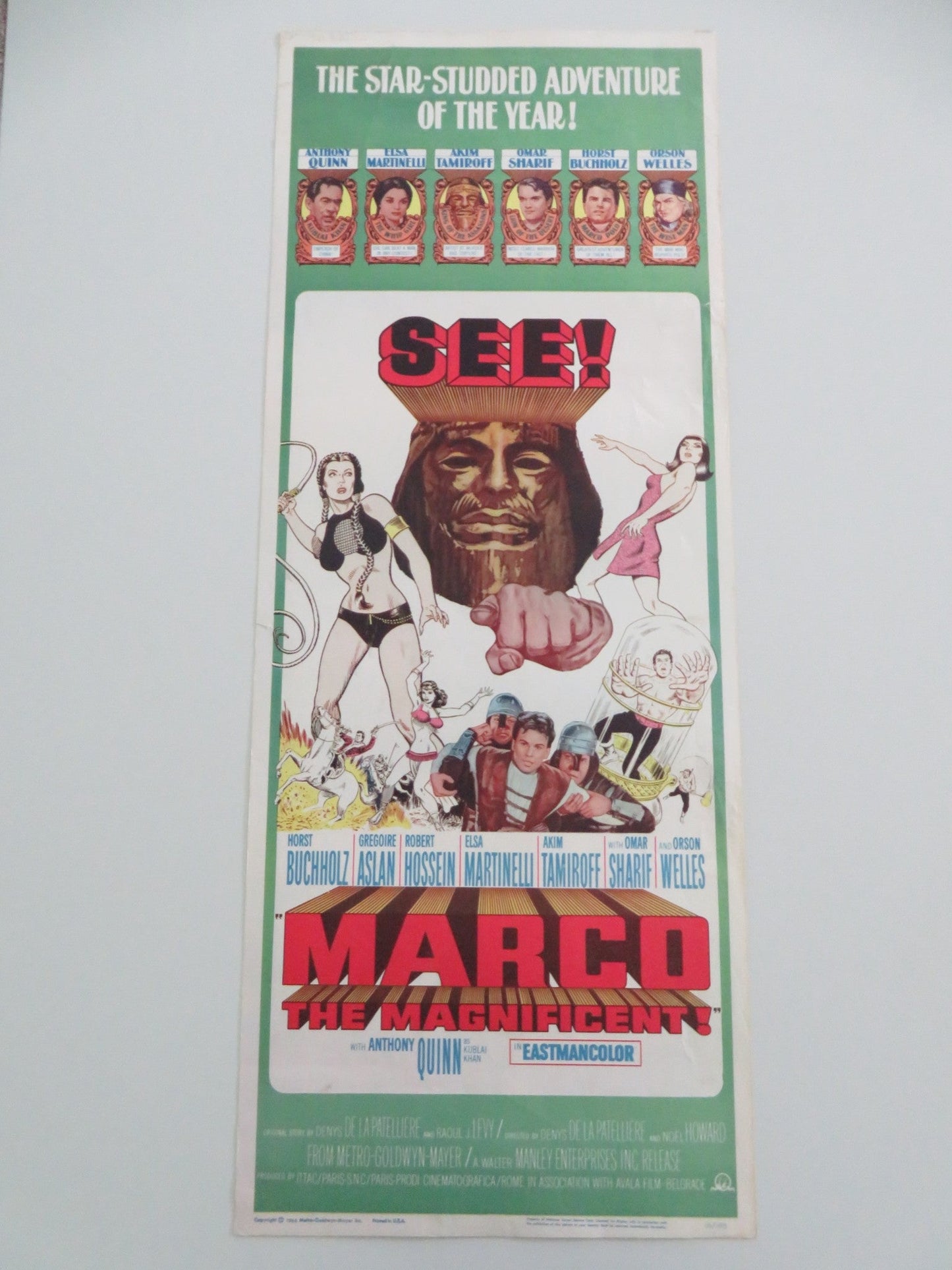 MARCO THE MAGNIFICENT US INSERT POSTER HORST BUCHHOLZ GREGOIRE ASLAN 1966 Movie posters