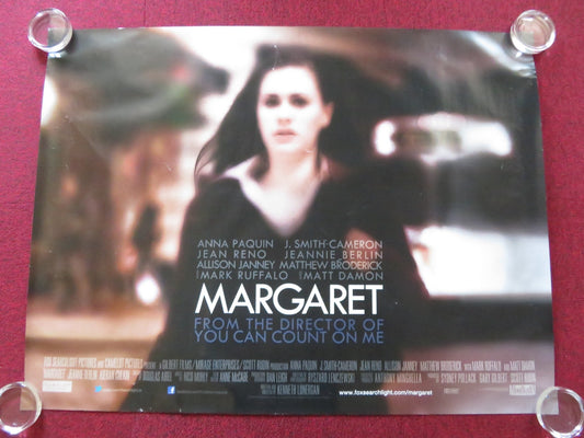 MARGARET UK QUAD ROLLED POSTER ANNA PAQUIN MARK RUFFALO 2011 Rendezvous Cinema Movie posters