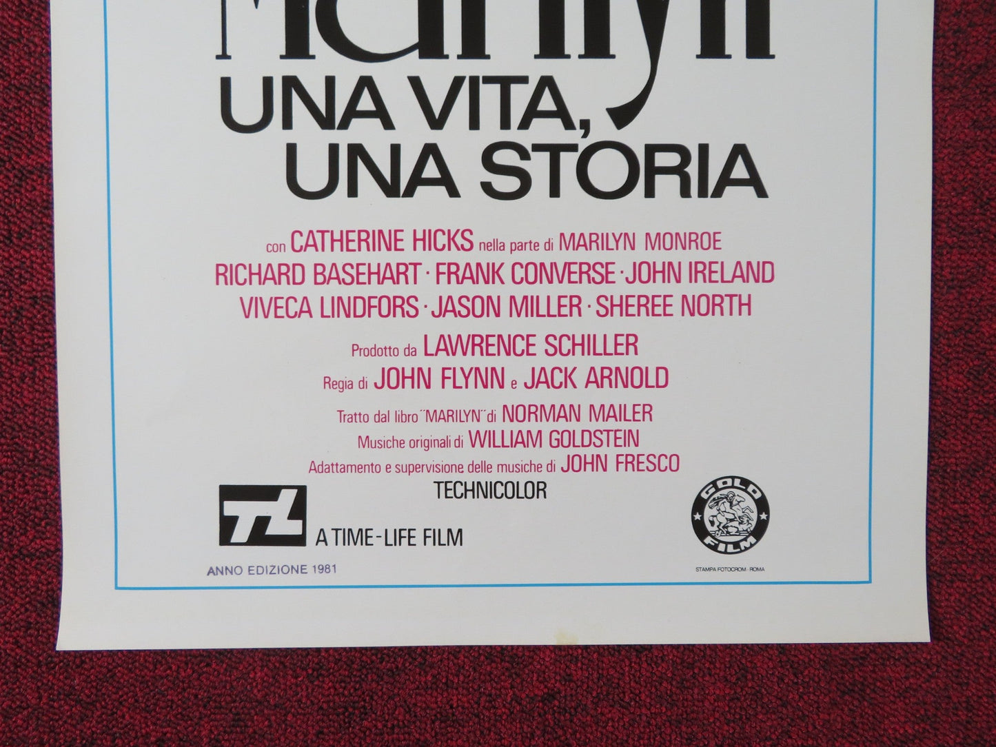 MARILYN: THE UNTOLD STORY ITALIAN LOCANDINA POSTER CATHERINE HICKS 1981 Rendezvous Cinema Movie posters