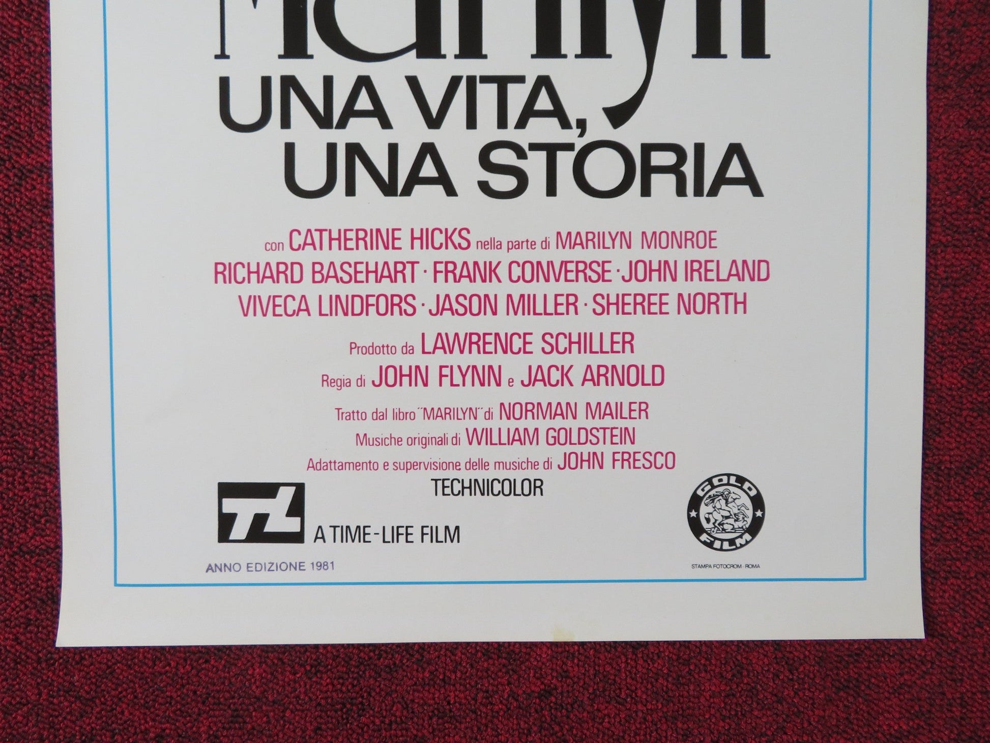 MARILYN: THE UNTOLD STORY ITALIAN LOCANDINA POSTER CATHERINE HICKS 1981 Rendezvous Cinema Movie posters