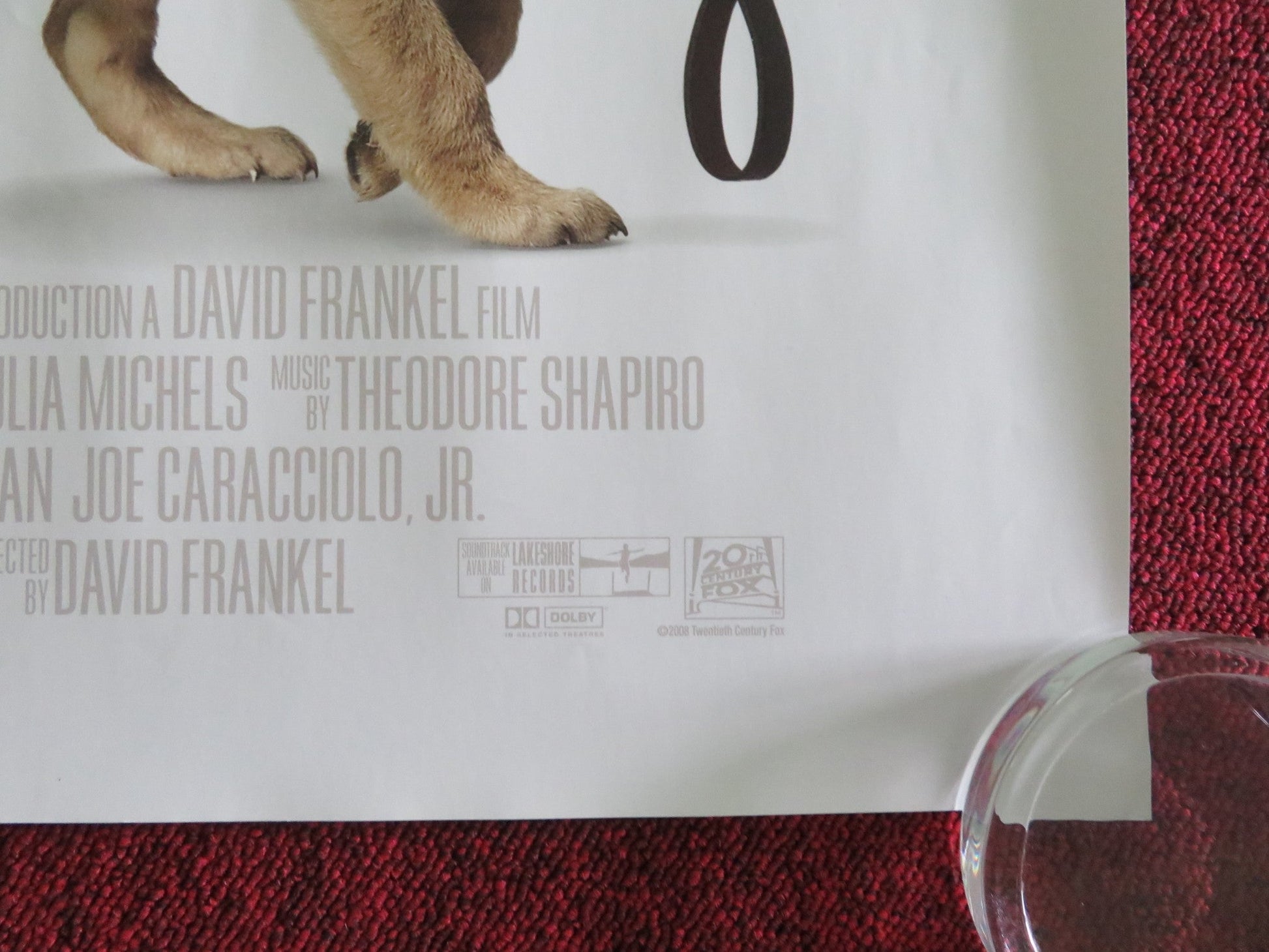 MARLEY & ME UK QUAD ROLLED POSTER OWEN WILSON JENNIFER ANNISTON 2008 Movie posters