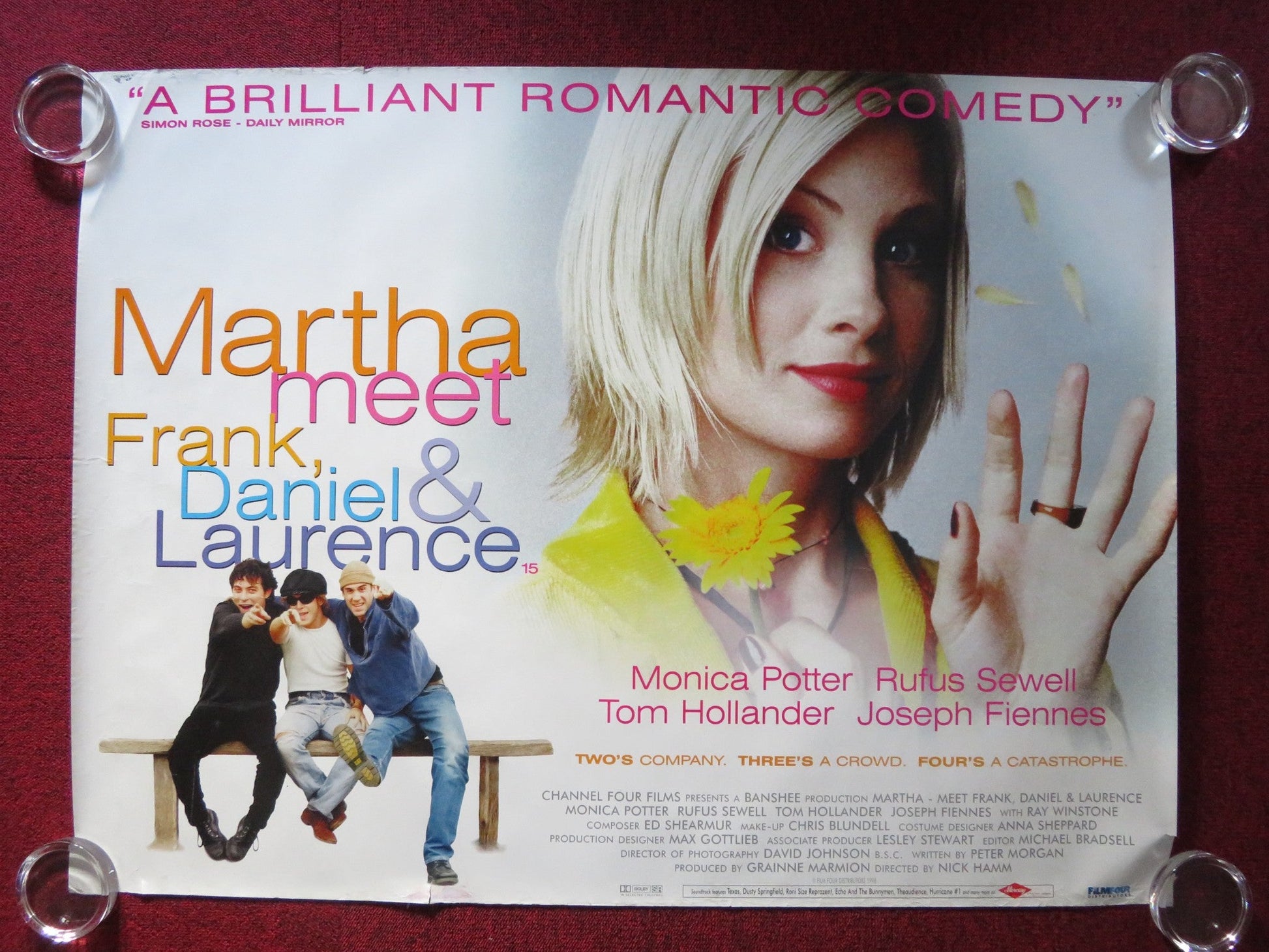 MARTHA MEET FRANK, DANIEL AND LAURENCE UK QUAD ROLLED POSTER MONICA POTTER 1998 Rendezvous Cinema Movie posters