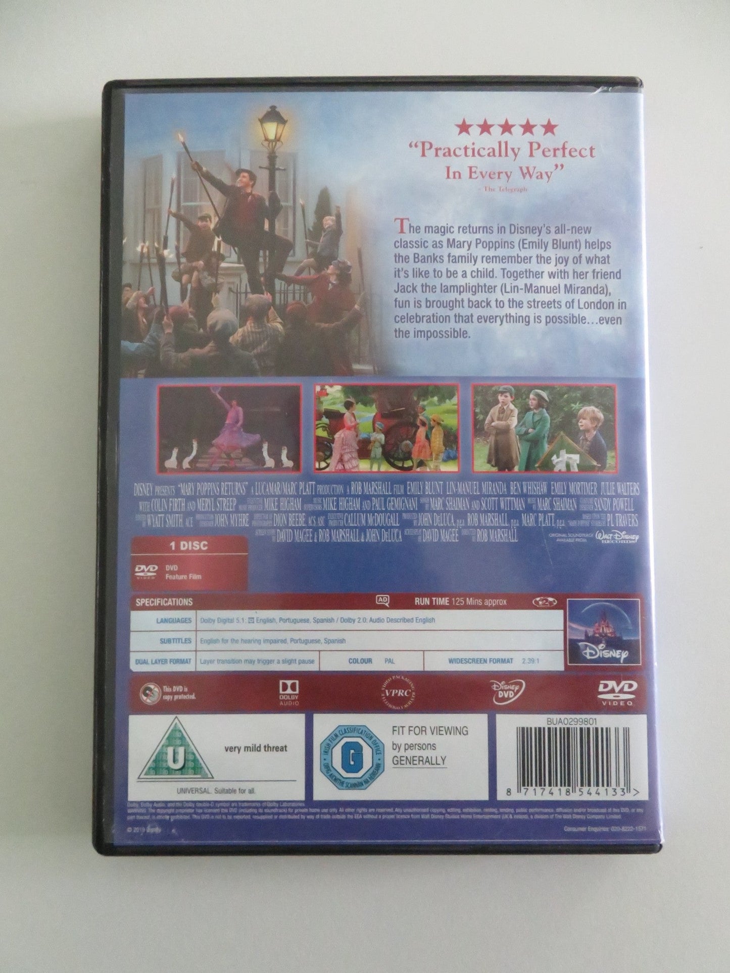 MARY POPPINS RETURNS (DVD) DISNEY EMILY BLUNT LIN - MANUEL MIRANDA 2018 REGION 2 Movie posters