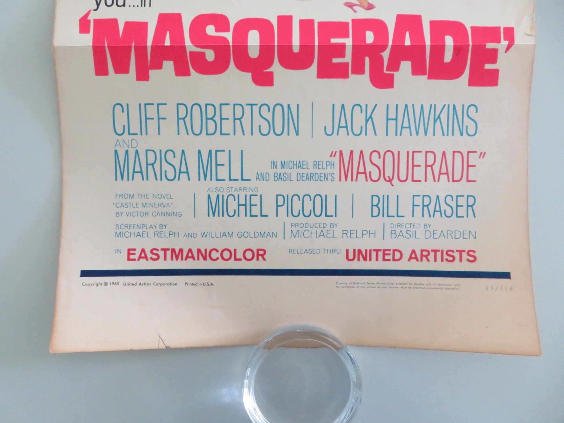 Masquerade US Insert Poster Cliff Robertson Jack Hawkins 1965 Movie posters