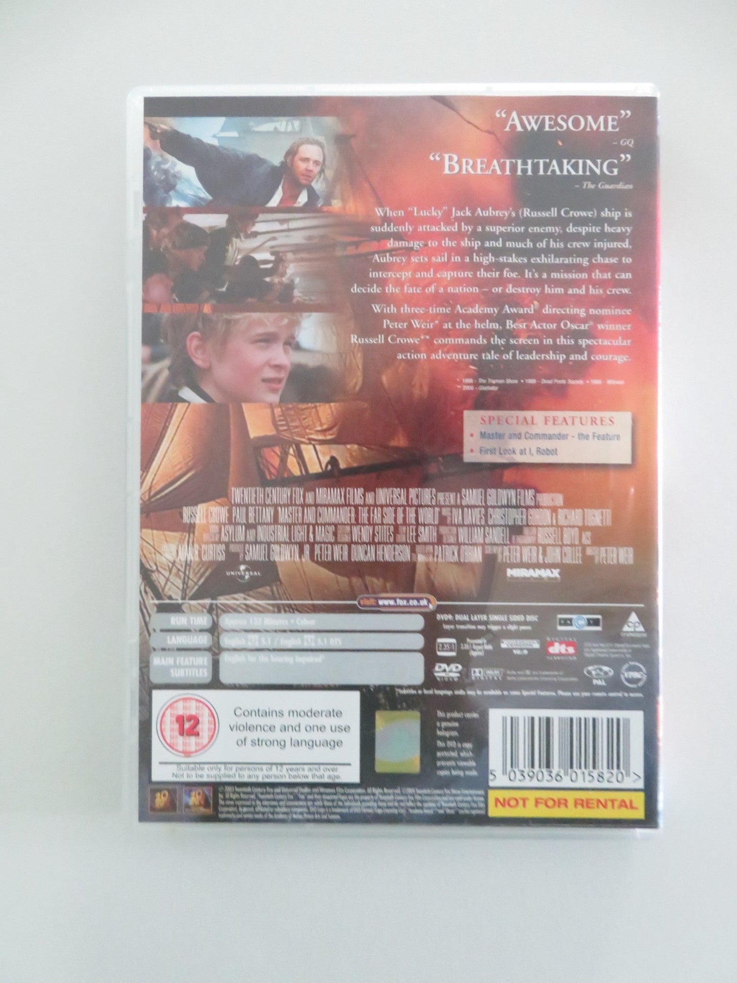 MASTER AND COMMANDER: THE FAR SIDE OF THE WORLD (DVD) R. CROW 2003 REGION 2 Movie posters