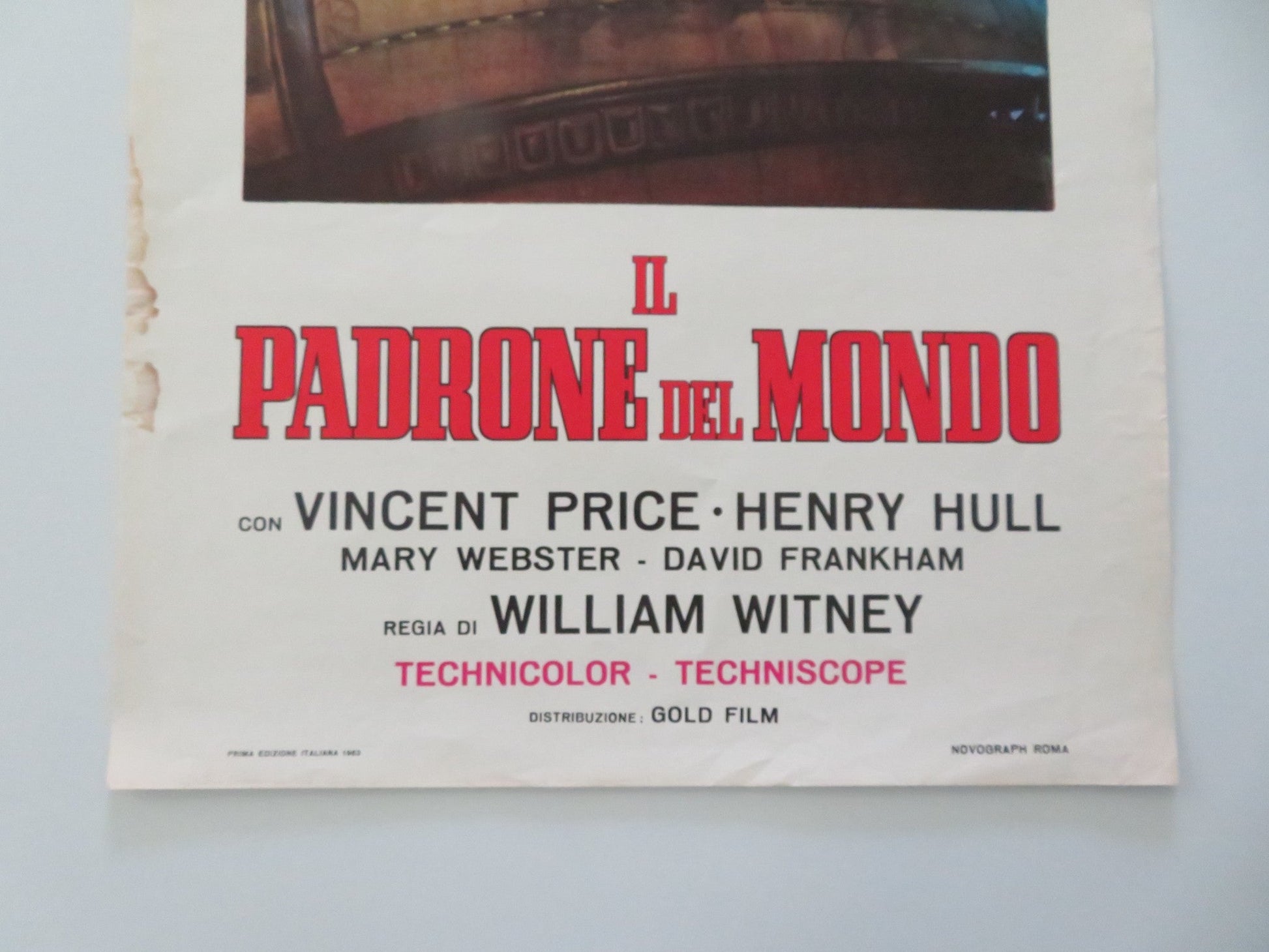 MASTER OF THE WORLD ITALIAN LOCANDINA POSTER CHARLES BRONSON VINCENT PRICE R1963 Movie posters