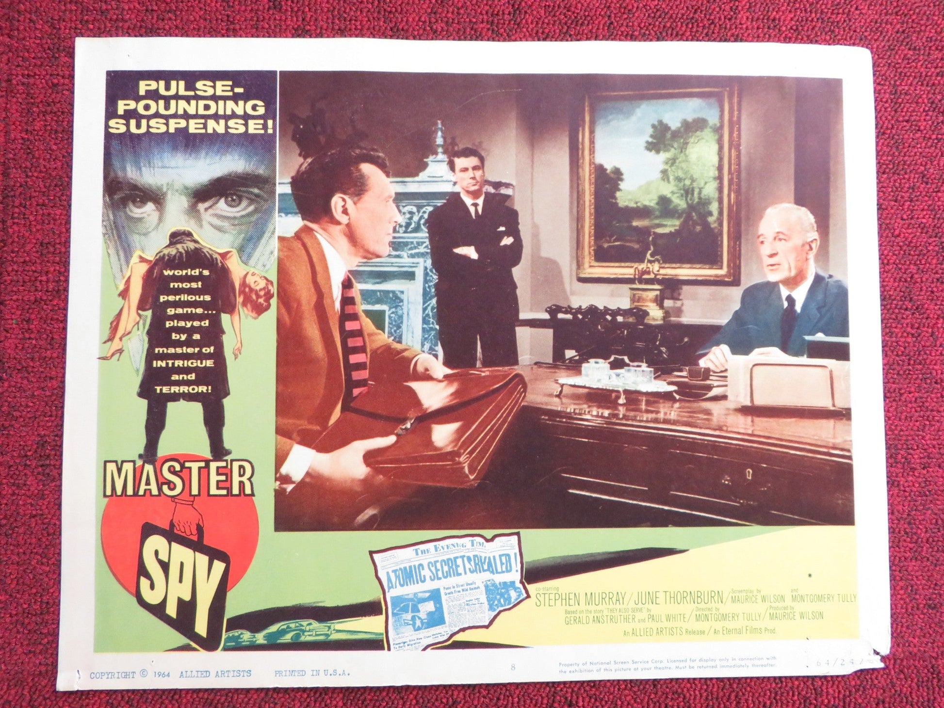 MASTER SPY US LOBBY CARD FULL SET STEPHEN MURRAY JUNE THORNBURN 1964 Rendezvous Cinema Movie posters