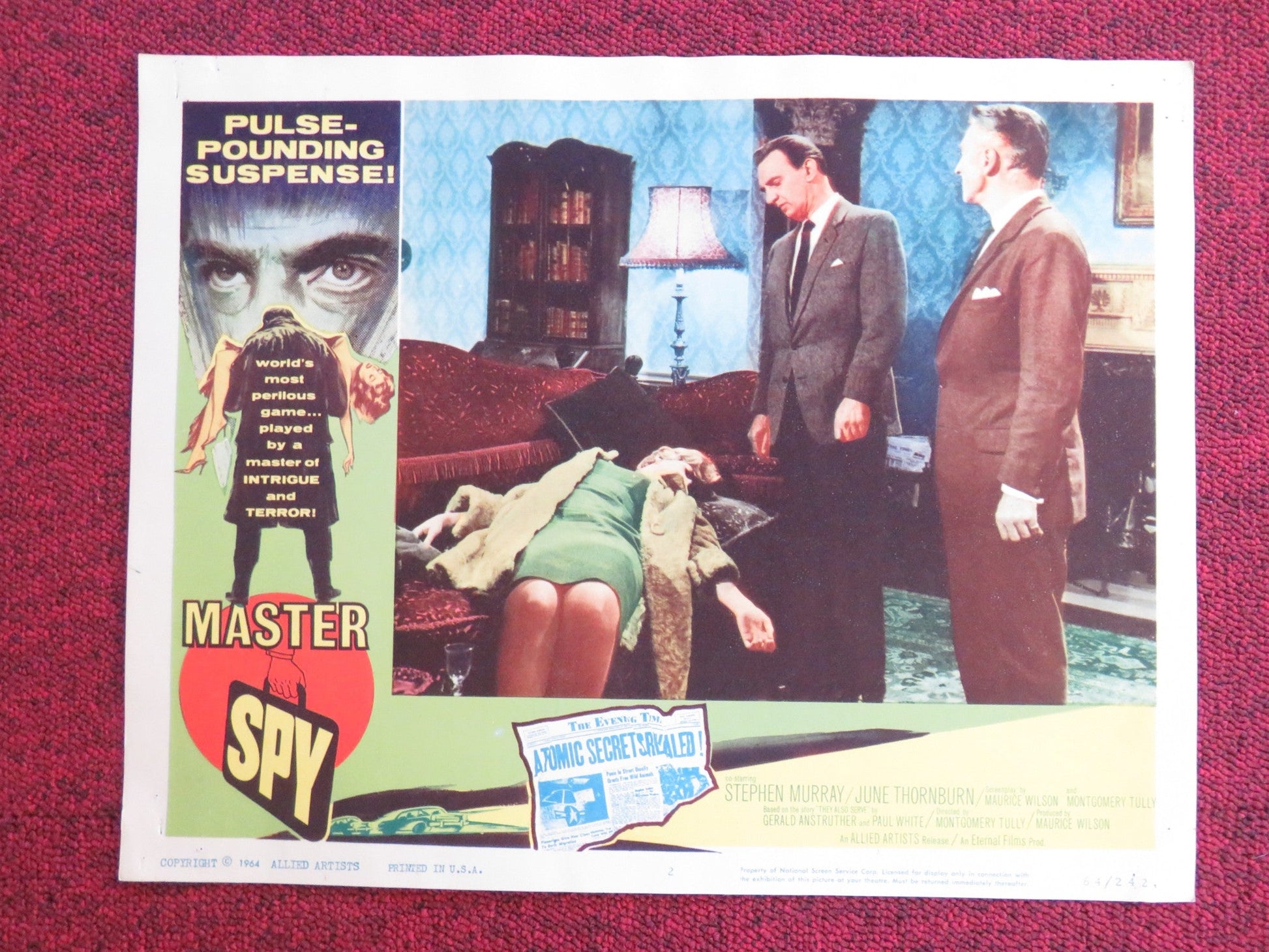 MASTER SPY US LOBBY CARD FULL SET STEPHEN MURRAY JUNE THORNBURN 1964 Rendezvous Cinema Movie posters