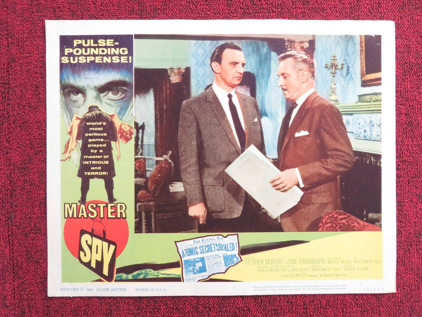 MASTER SPY US LOBBY CARD FULL SET STEPHEN MURRAY JUNE THORNBURN 1964 Rendezvous Cinema Movie posters