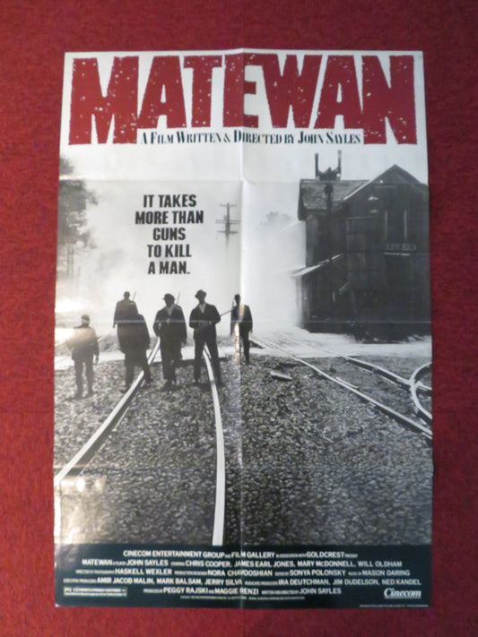 MATEWAN FOLDED US ONE SHEET POSTER CHRIS COOPER JAMES EARL JONES 1987 Rendezvous Cinema Movie posters