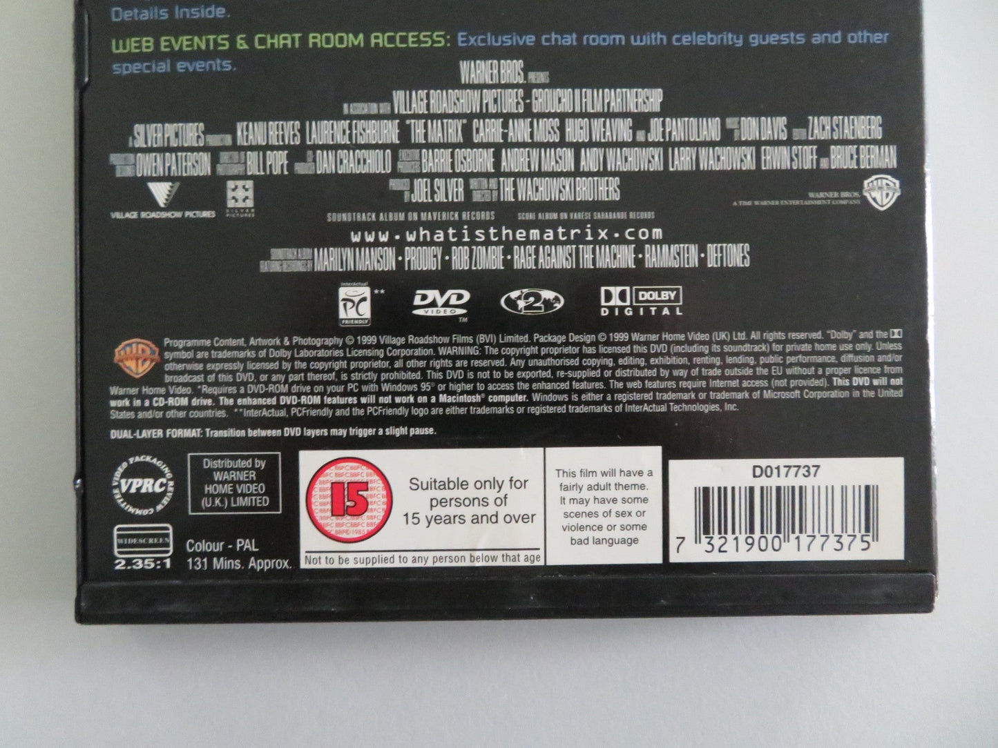 Matrix (DVD) Keanu Reeves Laurence Fishburne 1999 Region 2 Movie posters