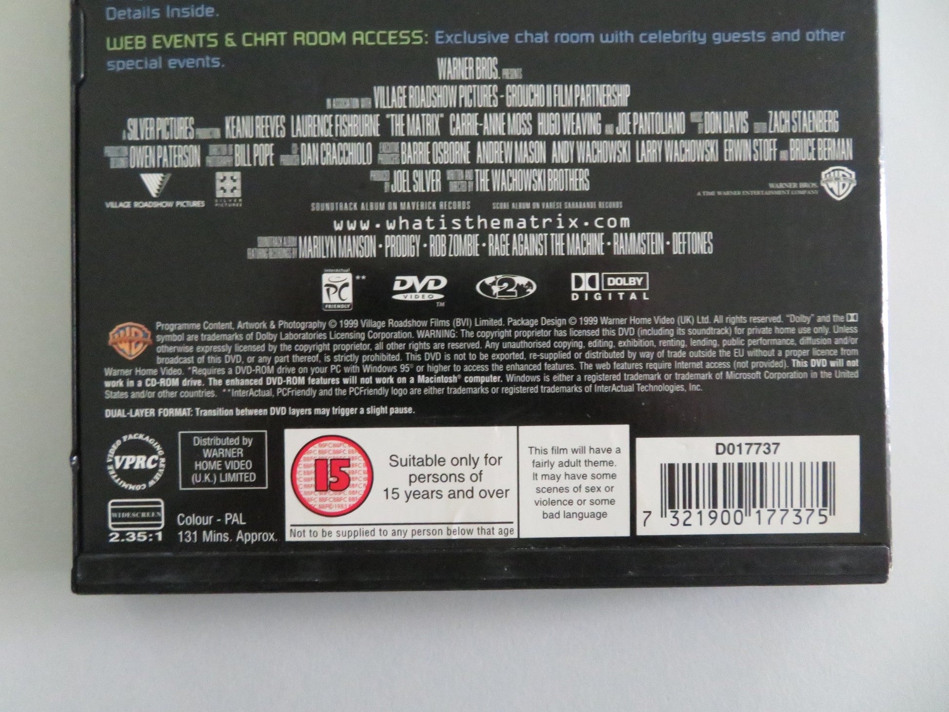 Matrix (DVD) Keanu Reeves Laurence Fishburne 1999 Region 2 Movie posters