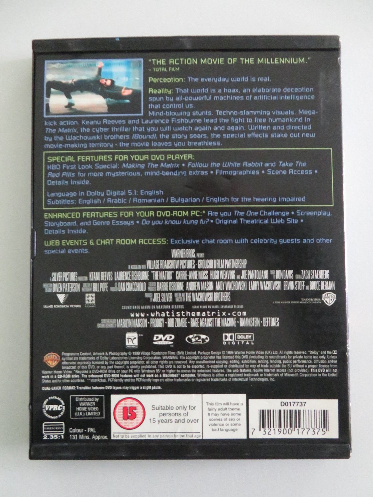 Matrix (DVD) Keanu Reeves Laurence Fishburne 1999 Region 2 Movie posters