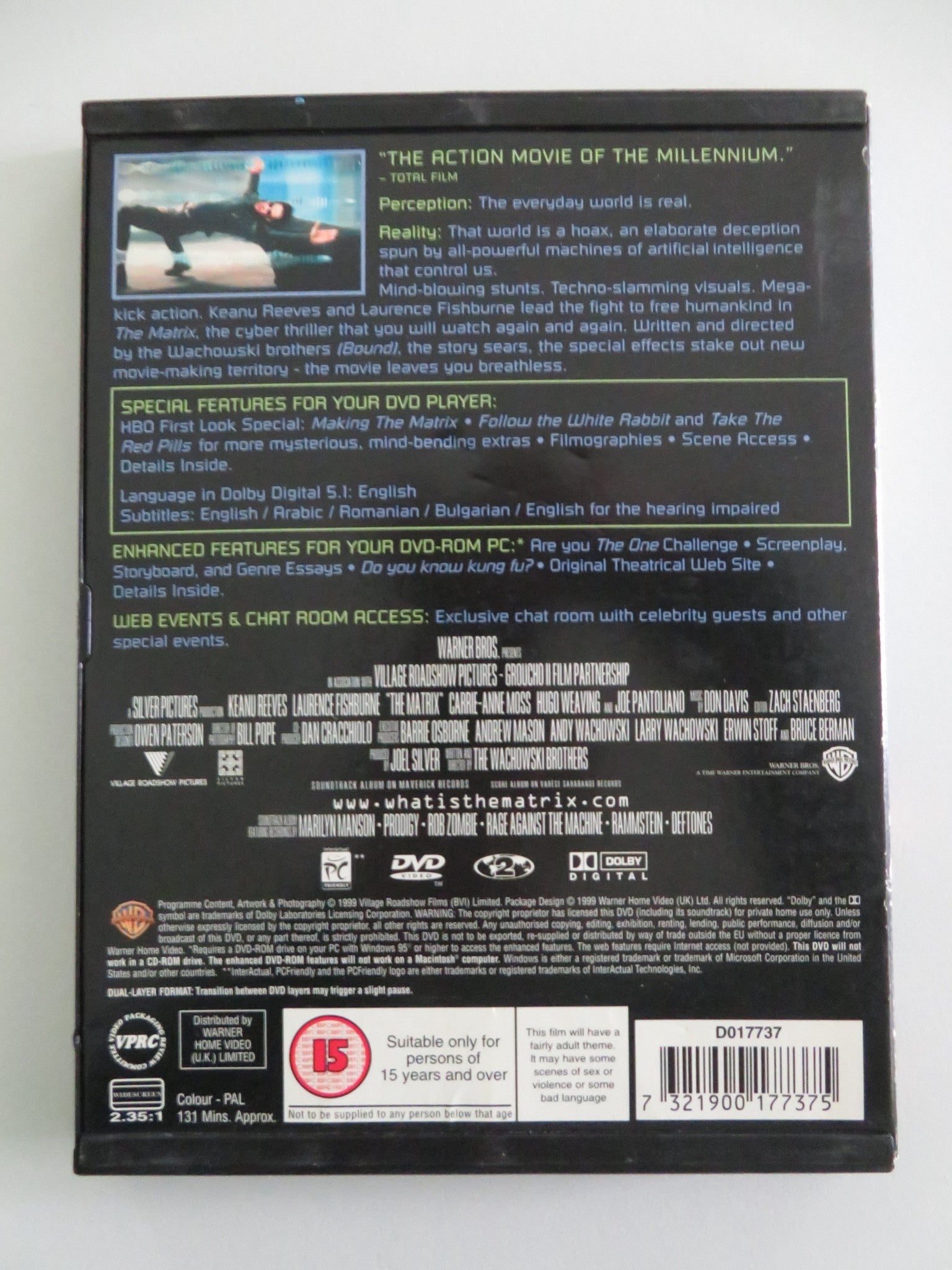 Matrix (DVD) Keanu Reeves Laurence Fishburne 1999 Region 2 Movie posters