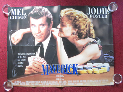 MAVERICK UK QUAD ROLLED POSTER MEL GIBSON JODIE FOSTER 1994 Rendezvous Cinema Movie posters