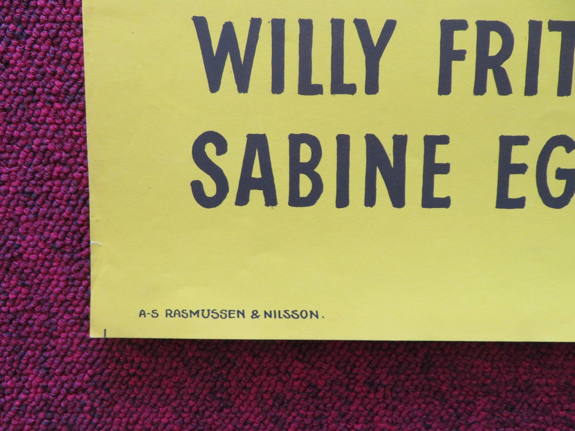 MAXIE DANISH POSTER ROLLED CORNELL BORCHERS WILLY FRITSCH 1955 Rendezvous Cinema Movie posters