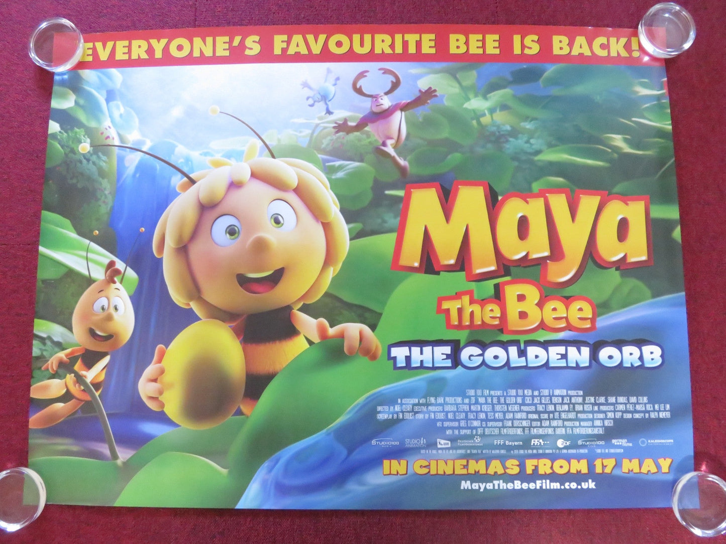 MAYA THE BEE 3: THE GOLDEN ORB UK QUAD ROLLED POSTER COCO JACK GILLIES 2021 Rendezvous Cinema Movie posters