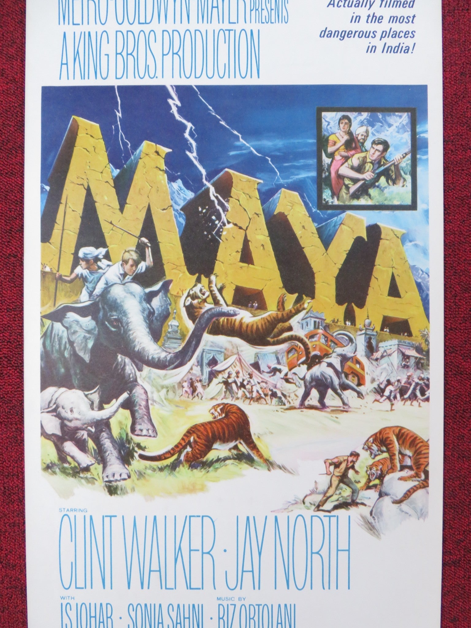 MAYA US INSERT POSTER CLINT WALKER JAY NORTH 1966 Rendezvous Cinema Movie posters