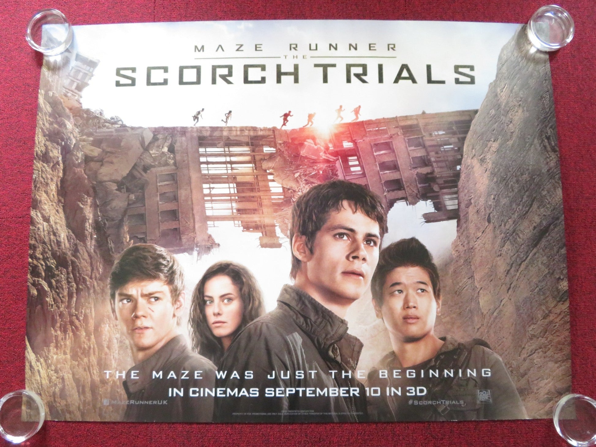 MAZE RUNNER: THE SCORCH TRIALS UK QUAD ROLLED POSTER DYLAN O'BRIEN 2015 Rendezvous Cinema Movie posters