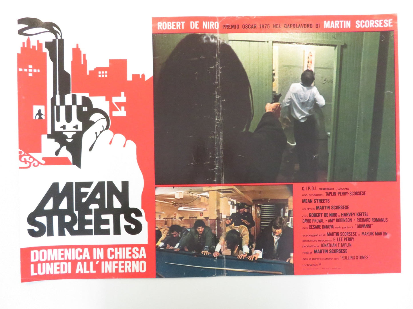 MEAN STREETS - E ITALIAN FOTOBUSTA POSTER ROBERT DE NIRO HARVEY KEITEL 1975 Rendezvous Cinema Movie posters