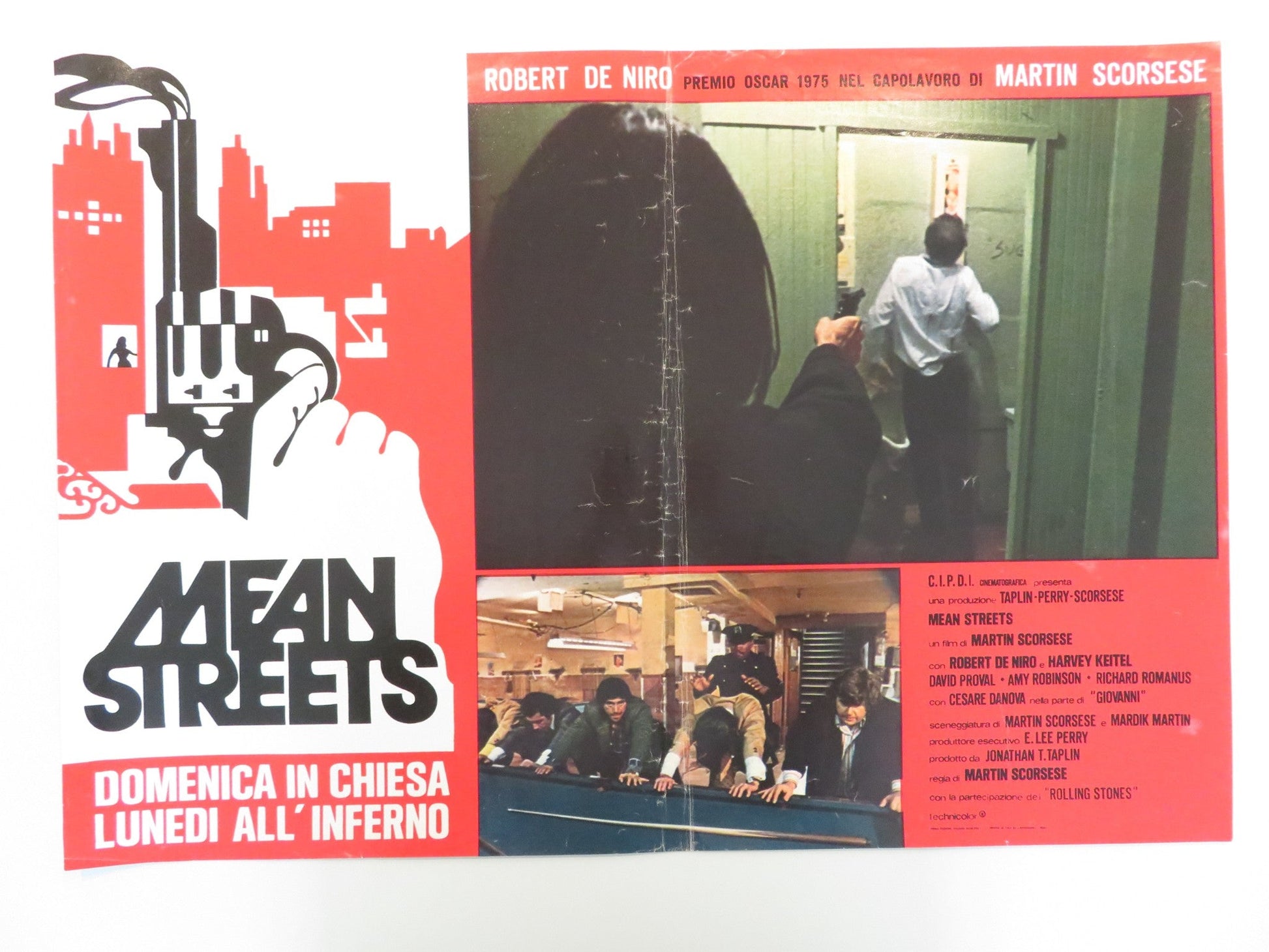 MEAN STREETS - E ITALIAN FOTOBUSTA POSTER ROBERT DE NIRO HARVEY KEITEL 1975 Rendezvous Cinema Movie posters