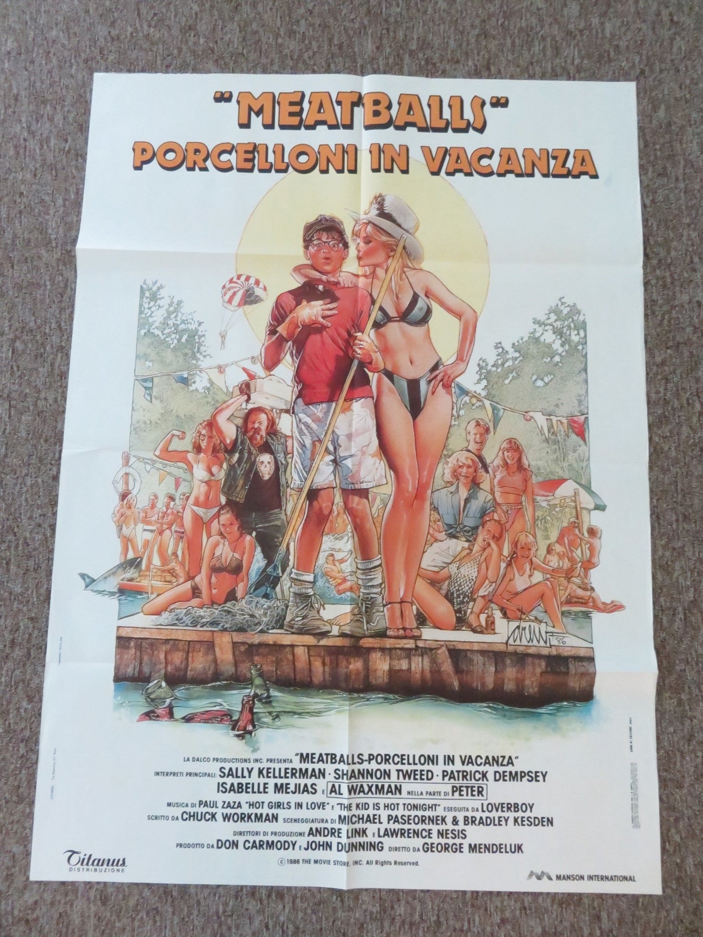MEATBALLS III: SUMMER JOB ITALIAN 2 FOGLIO POSTER SALLY KELLERMANN S. TWEED 1987 Rendezvous Cinema Movie posters