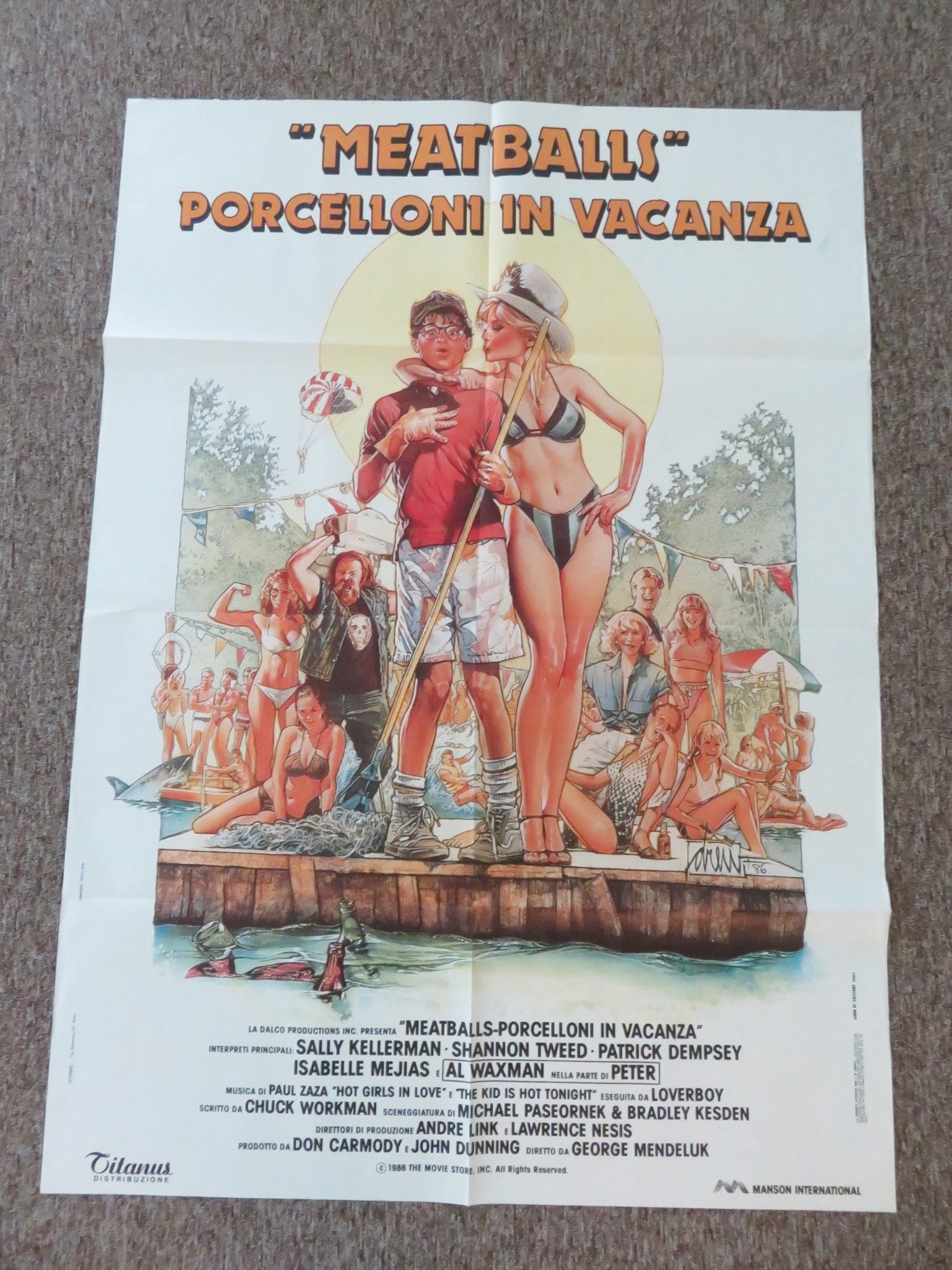MEATBALLS III: SUMMER JOB ITALIAN 2 FOGLIO POSTER SALLY KELLERMANN S. TWEED 1987 Rendezvous Cinema Movie posters